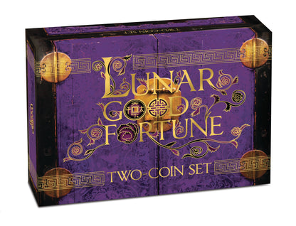 Tuvalu 2014 $1 Lunar Good Fortune Year of The Horse Wealth & Wisdom 1oz Silver Coloured Proof 2 Coin Set
