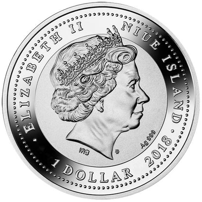 Niue 2018 $1 Qianlong Vase Wanshou Lianyan Selectively Gold Plated 1oz Silver Proof Coin