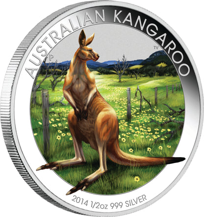 2014 50c BICE Australian Kangaroo & Year of The Goat 1/2oz Silver 2 Coin Set
