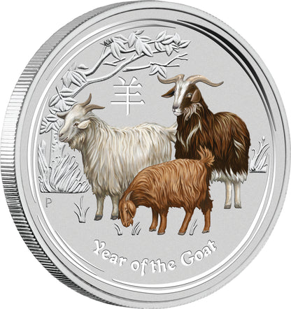 2014 50c BICE Australian Kangaroo & Year of The Goat 1/2oz Silver 2 Coin Set
