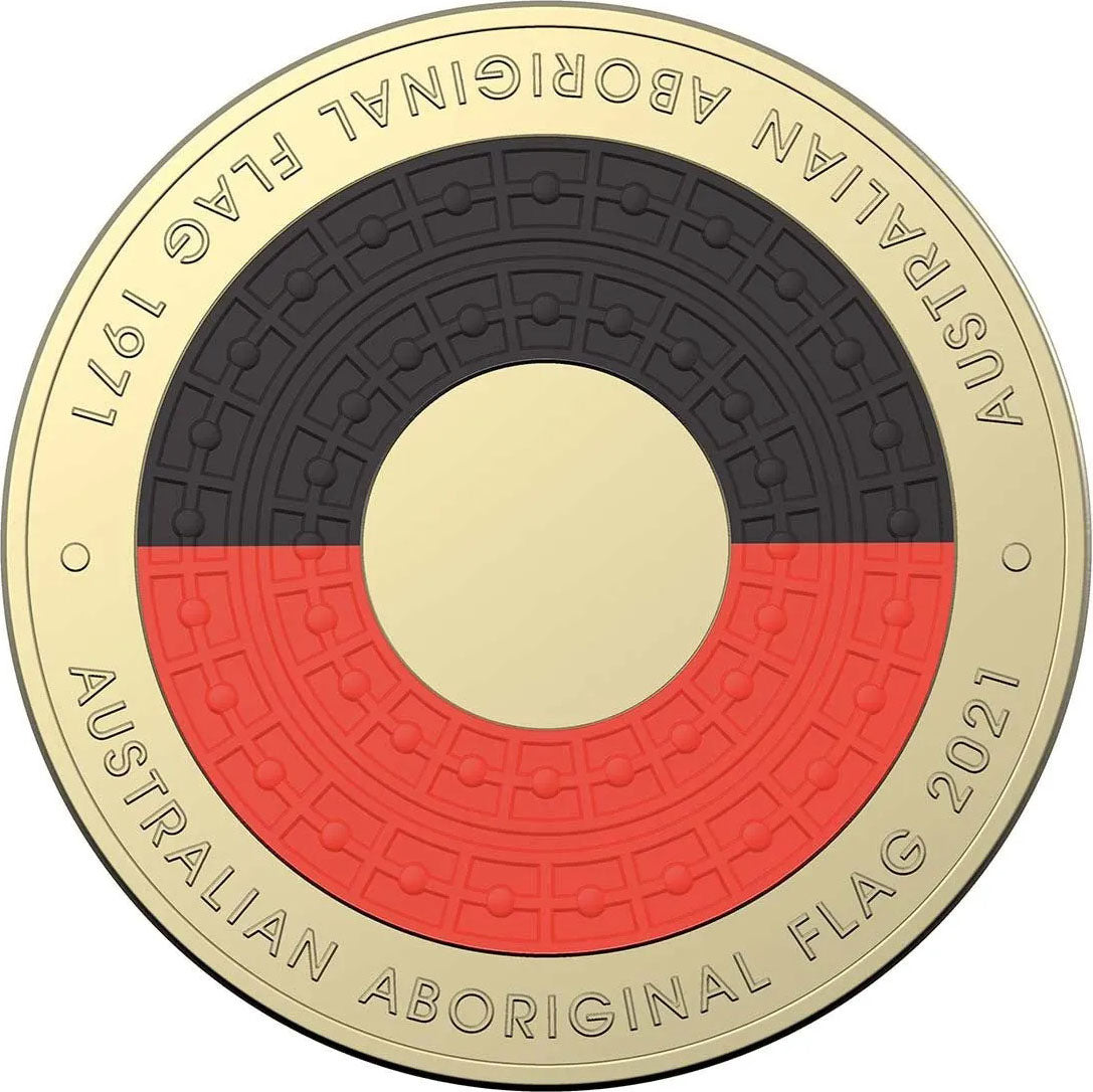 2021 $2 Aboriginal Flag Coloured Uncirculated Mint Roll