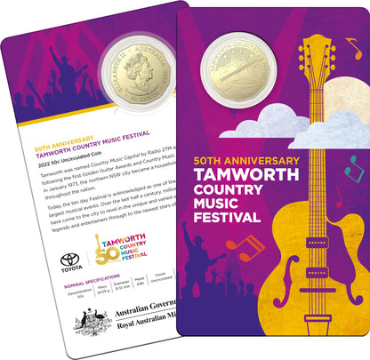 2022 50c 50th Anniversary Tamworth Country Music Festival Uncirculated Coin