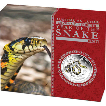 2013 50c Lunar Year of The Snake 1/2oz Silver Coloured Proof Coin