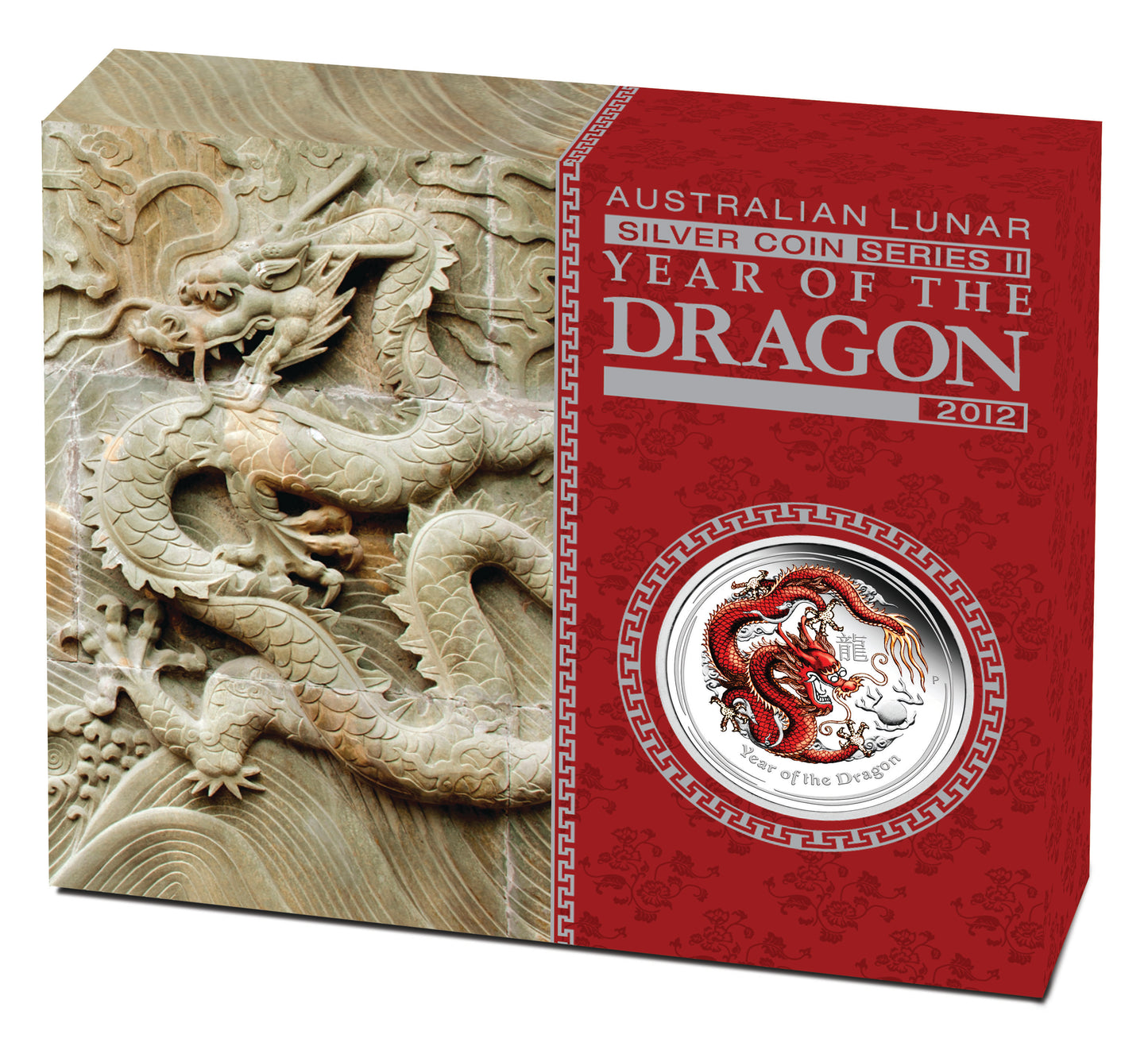 2012 $1 Lunar Year of The Dragon 1oz Silver Coloured Proof Coin