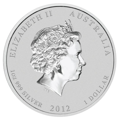2012 $1 ANDA Melbourne Lunar Year of The Dragon 1oz Silver Coloured Coin