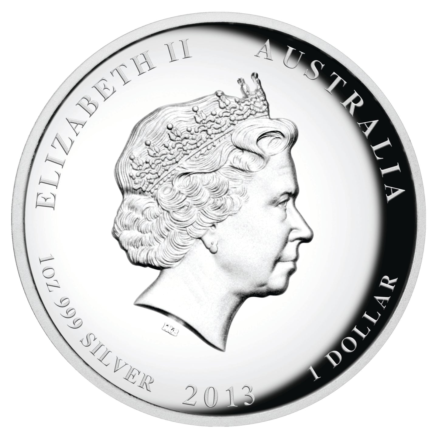 2013 $1 Lunar Year of The Snake 1oz Silver High Relief Proof Coin