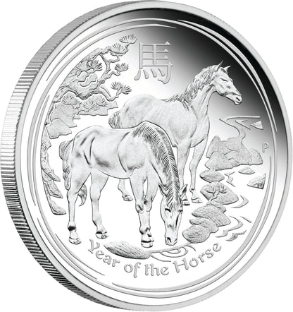 2014 50c Lunar Year of The Horse 1/2oz Silver Proof Coin