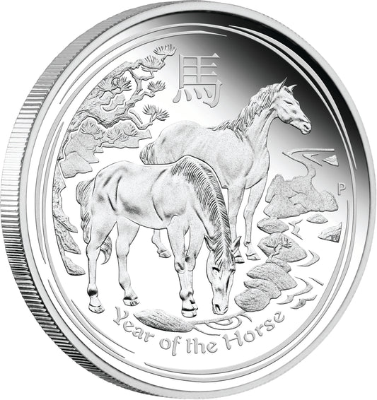2014 50c Lunar Year of The Horse 1/2oz Silver Proof Coin