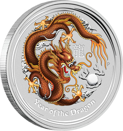 2012 $1 Lunar Year of The Dragon 1oz Silver 10 Coin Set