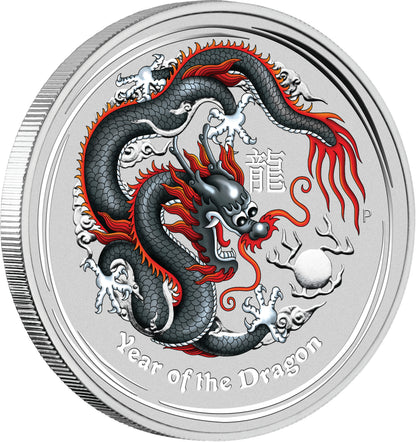 2012 $1 Lunar Year of The Dragon 1oz Silver 10 Coin Set