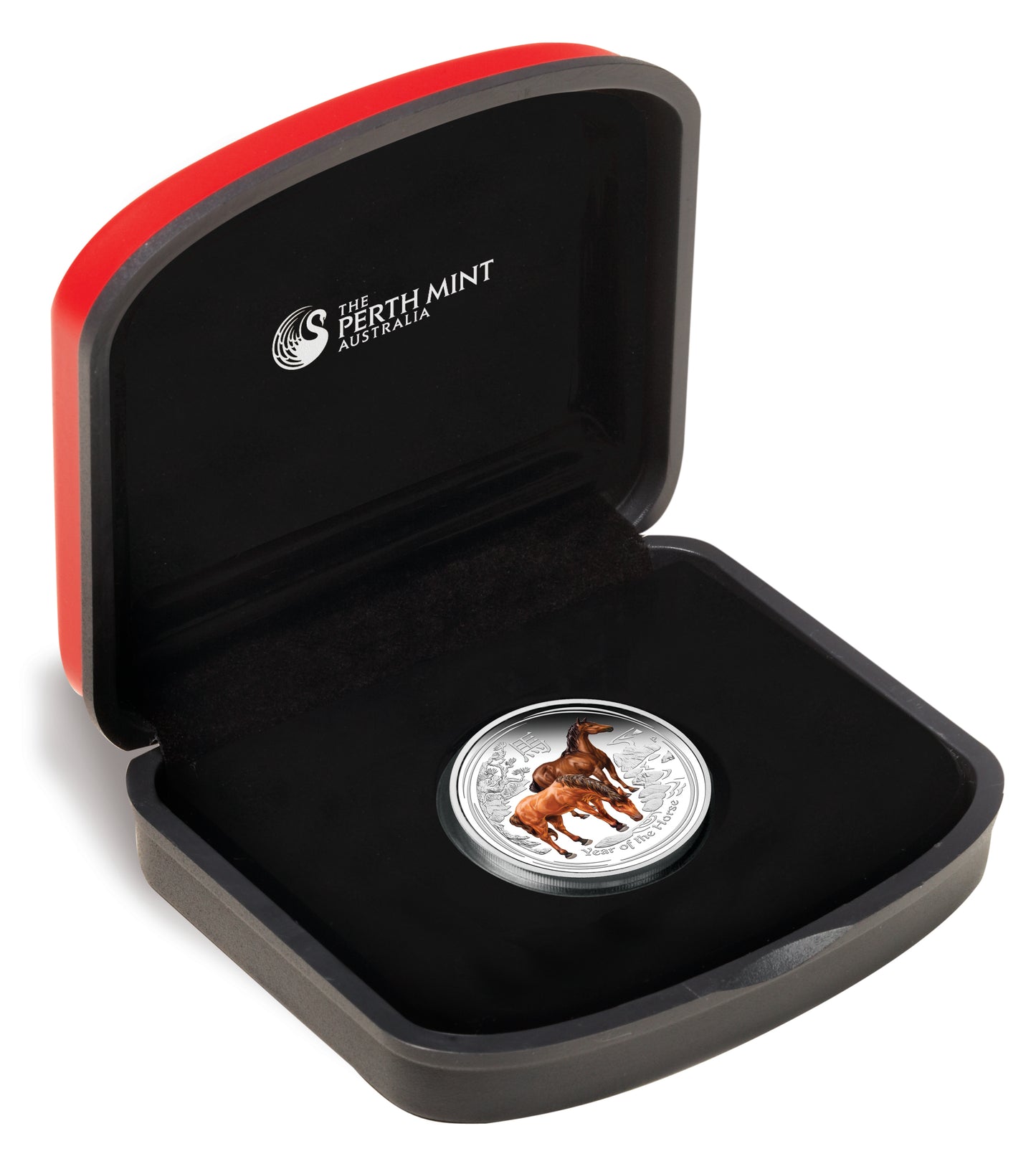 2014 50c Lunar Year of The Horse 1/2oz Silver Coloured Proof Coin