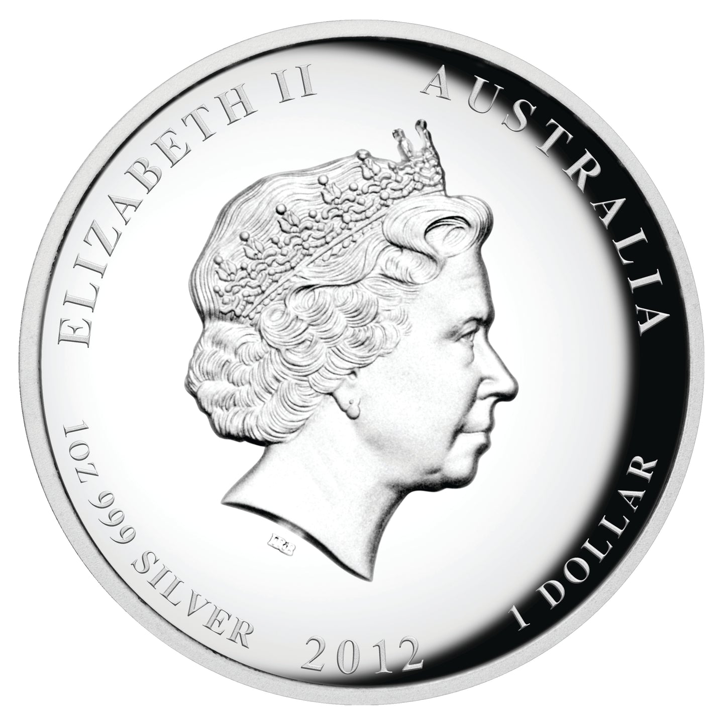 2012 $1 Lunar Year of The Dragon 1oz Silver High Relief Proof Coin