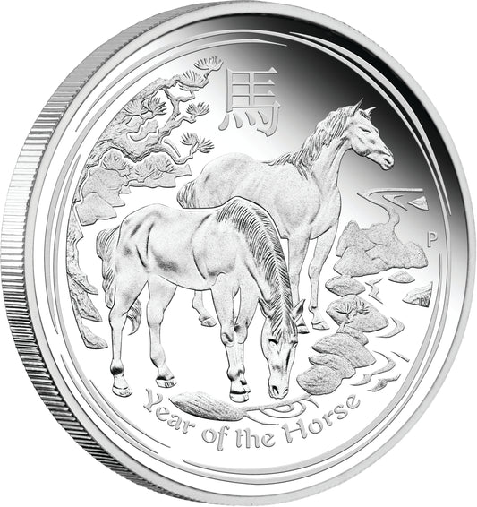 2014 $1 Lunar Year of The Horse 1oz Silver Proof Coin