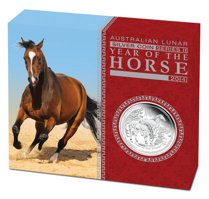 2014 $1 Lunar Year of The Horse 1oz Silver Proof Coin