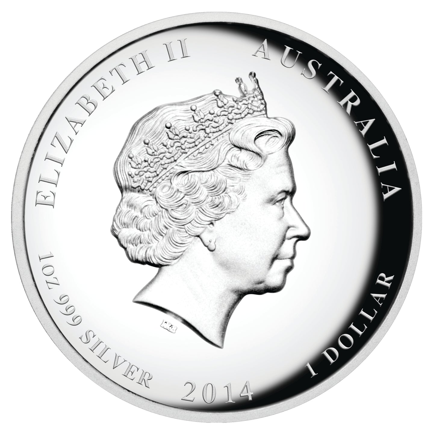 2014 $1 Lunar Year of The Horse 1oz Silver High Relief Proof Coin