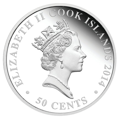 Cook Islands 2014 50c Lunar Baby Year of The Horse 1/2oz Silver Coloured Proof Coin