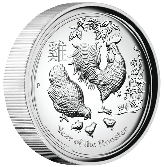 2017 $1 Lunar Year of The Rooster 1oz Silver High Relief Proof Coin