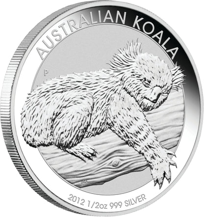2011 50c BICE [2012] Australian Koala & Lunar Year of The Dragon 1/2oz Silver 2 Coin Set