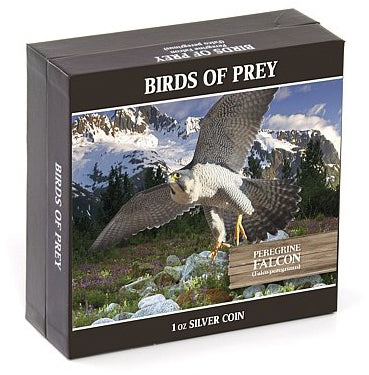 Niue 2013 $2 Birds of Prey Peregrine Falcon 1oz Silver Coloured Proof Coin