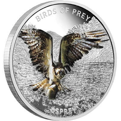 Niue 2013 $2 Birds of Prey Osprey 1oz Silver Coloured Proof Coin