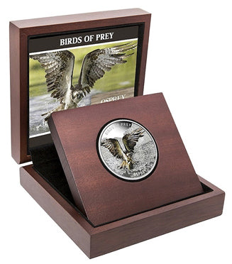 Niue 2013 $2 Birds of Prey Osprey 1oz Silver Coloured Proof Coin