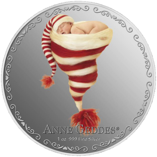 Niue 2014 $2 Anne Geddes Heartfelt 1oz Silver Coloured Proof Coin