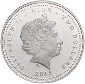 Niue 2014 $2 Anne Geddes Heartfelt 1oz Silver Coloured Proof Coin