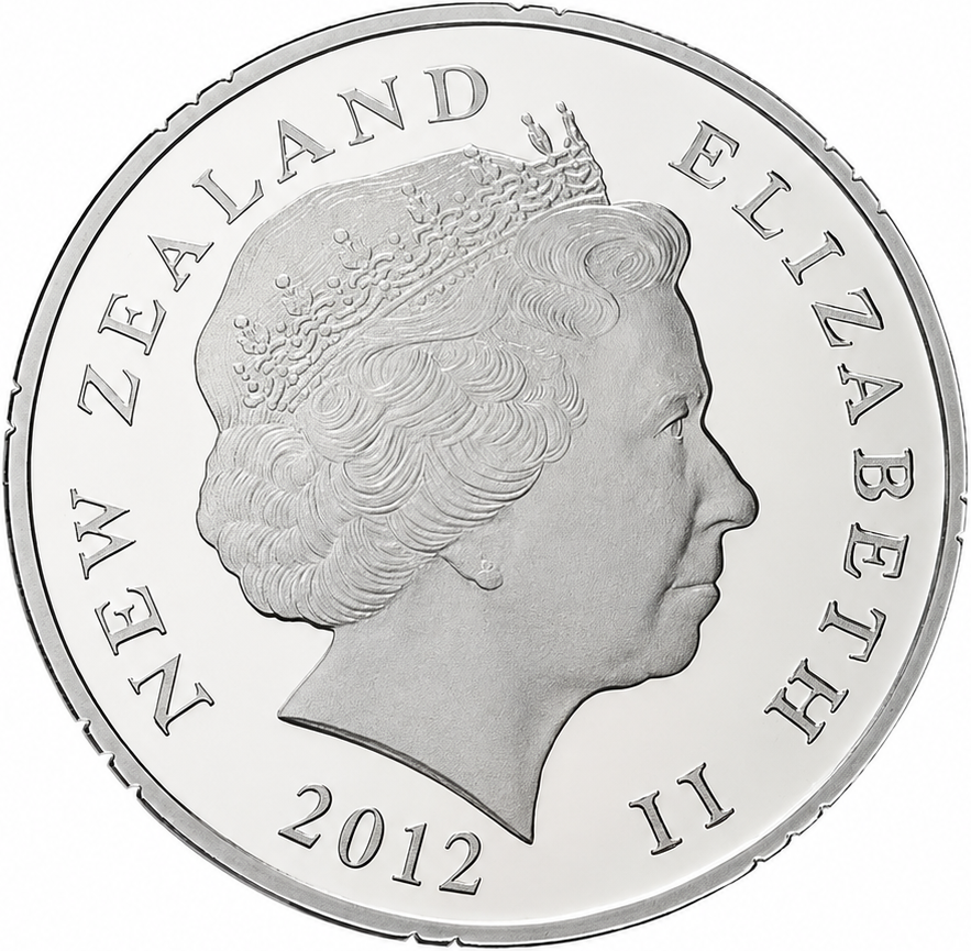 NZ 2012 $1 50 Years of Friendship New Zealand & Samoa 1oz Silver Coloured Proof Coin