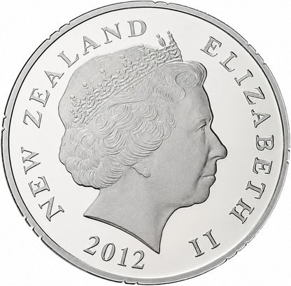 NZ 2012 $1 50 Years of Friendship New Zealand & Samoa 1oz Silver Coloured Proof Coin