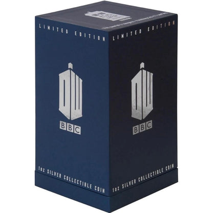 NZ 2013 $2 Doctor Who 50th Anniversary 1oz Silver Coloured Proof Coin with TARDIS
