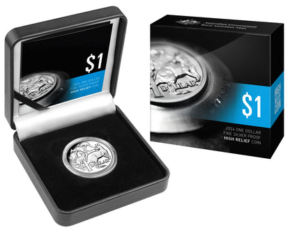 2014 $1 30th Anniversary 1oz Silver High Relief Proof Coin