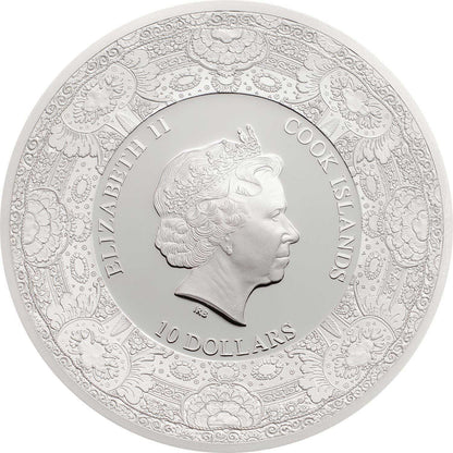 Cook Islands 2014 $10 Dutch East India Company with Royal Delft Earthenware Insert Silver Proof Coin