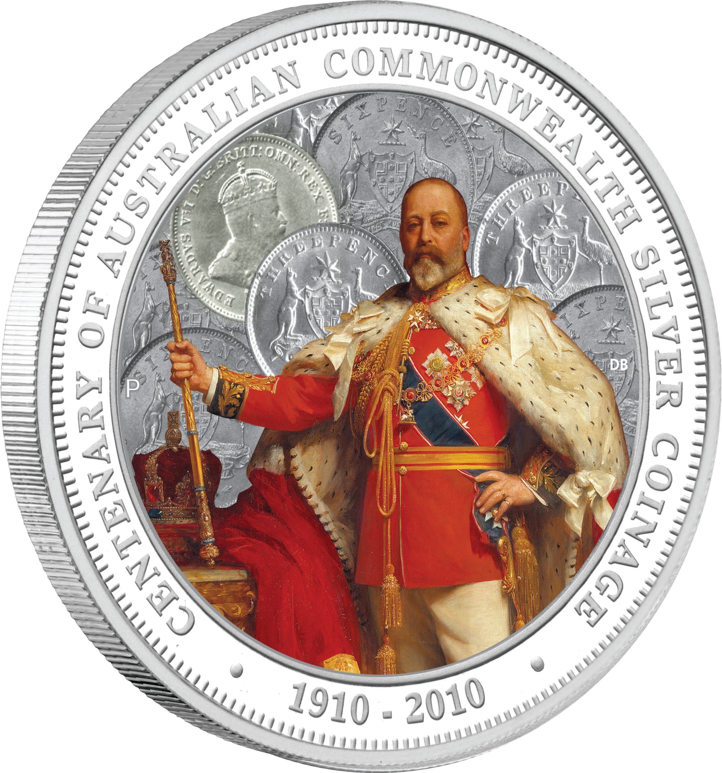 2010 $1 Centenary of Australian Commonwealth Silver Coinage 1oz Silver Coloured Proof Coin