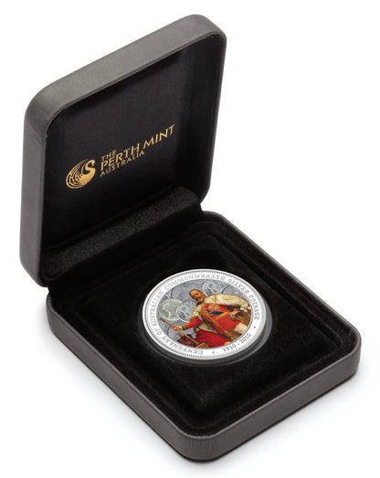 2010 $1 Centenary of Australian Commonwealth Silver Coinage 1oz Silver Coloured Proof Coin
