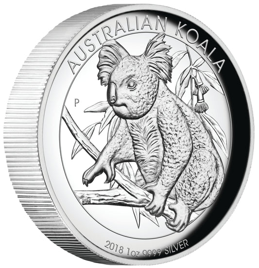 2018 $1 Australian Koala 1oz Silver High Relief Proof Coin
