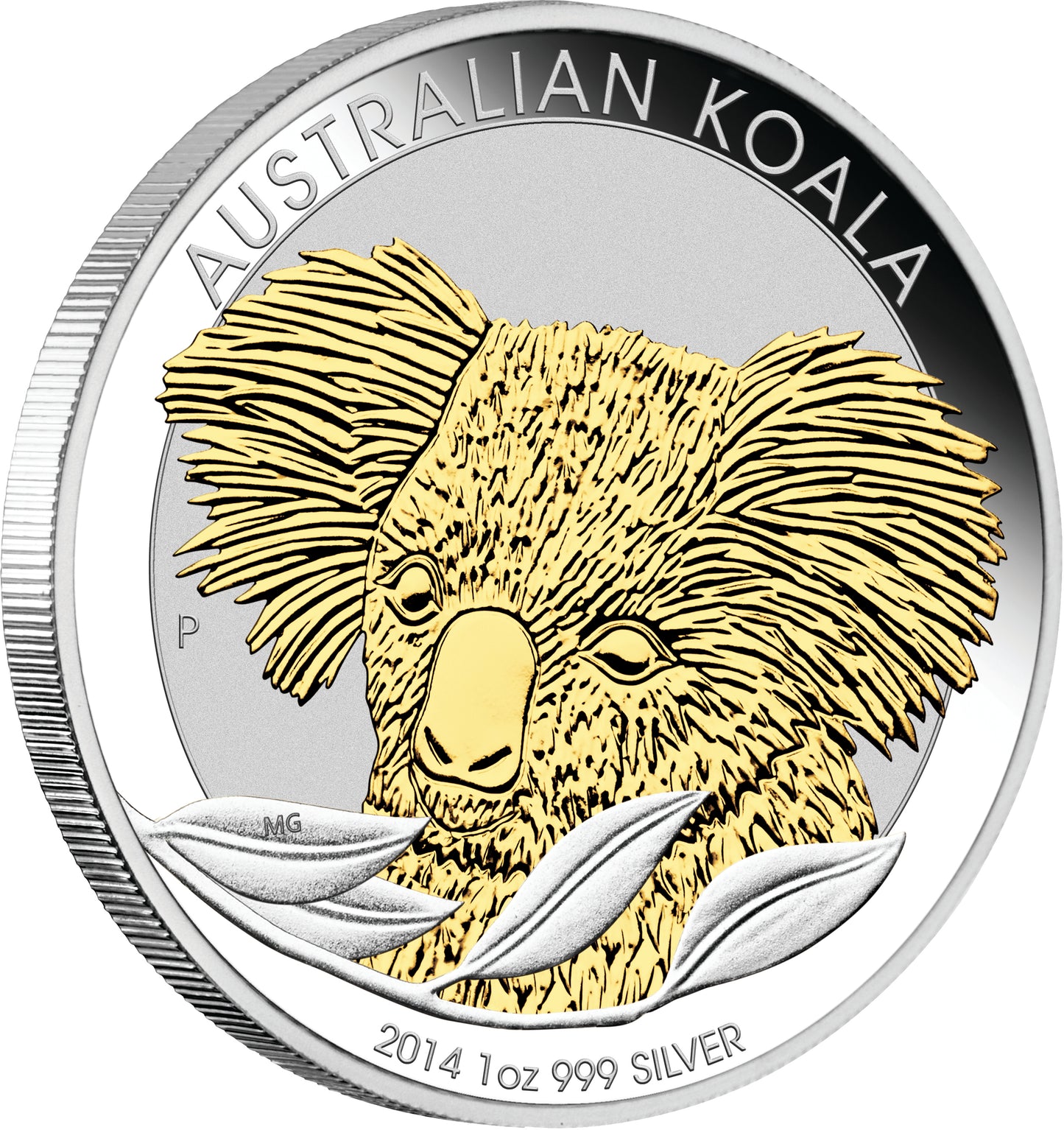 2014 $1 Australian Koala 1oz Silver Gilded Coin