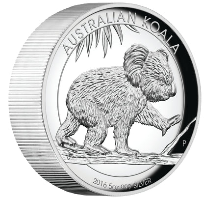 2016 $8 Australian Koala 5oz Silver High Relief Proof Coin