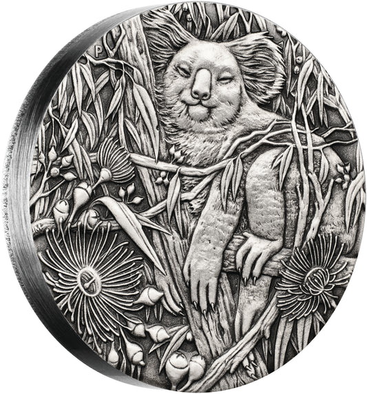 2017 $2 Australian Koala 2oz Silver Antiqued Coin