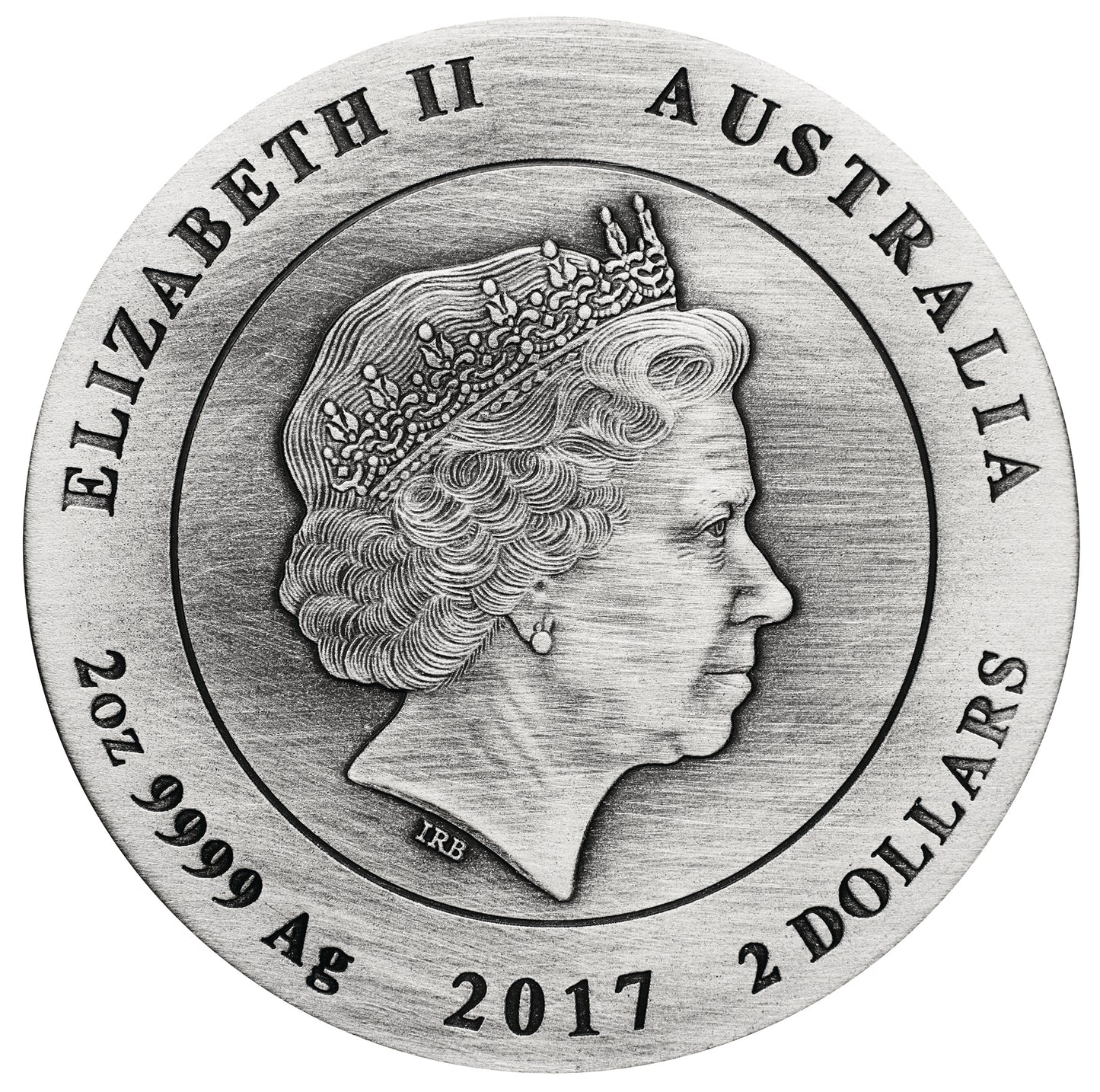 2017 $2 Australian Koala 2oz Silver Antiqued Coin