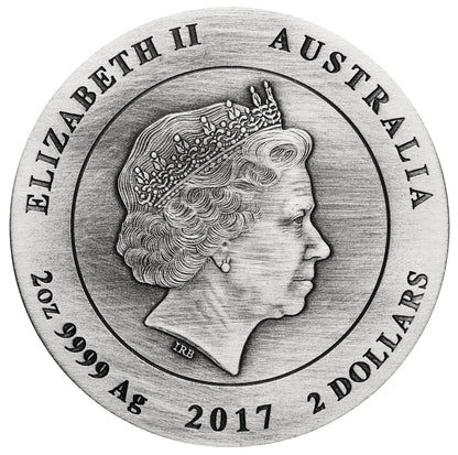 2017 $2 Australian Koala 2oz Silver Antiqued Coin
