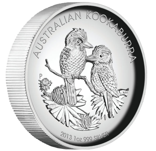 2013 $1 Australian Kookaburra 1oz Silver High Relief Proof Coin