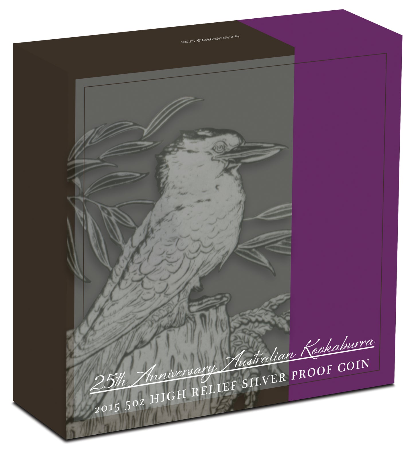 2015 $8 25th Anniversary Australian Kookaburra 5oz Silver High Relief Proof Coin