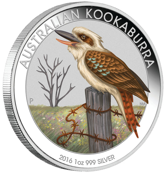 2016 $1 WMF Berlin Australian Kookaburra 1oz Silver Coloured Proof Coin
