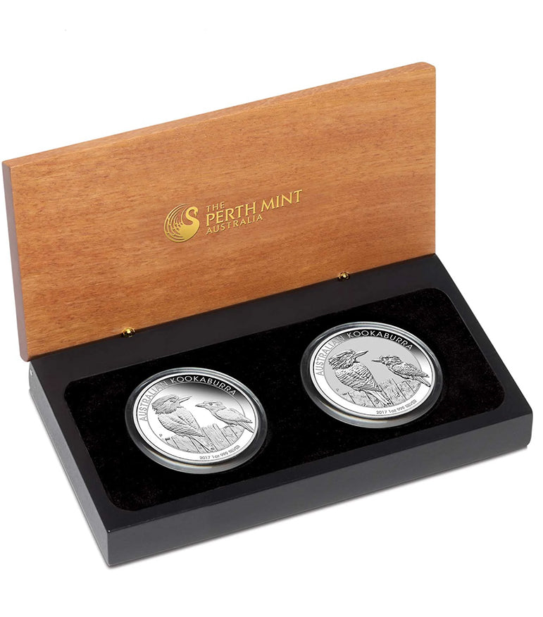 2017 $1 Australian Kookaburra 1oz Silver 2 Coin Set
