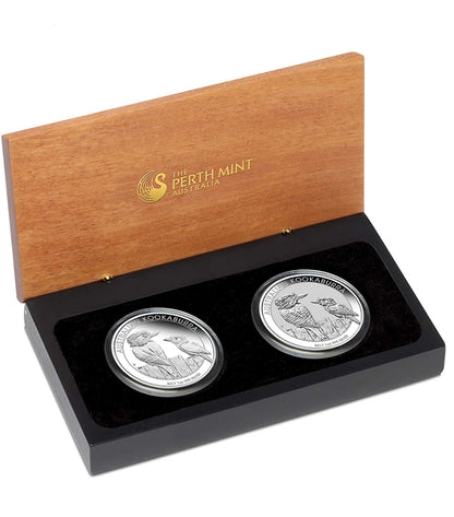 2017 $1 Australian Kookaburra 1oz Silver 2 Coin Set