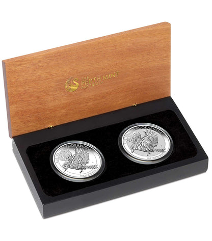 2018 $1 Australian Kookaburra 1oz Silver 2 Coin Set