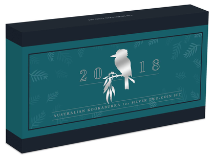 2018 $1 Australian Kookaburra 1oz Silver 2 Coin Set