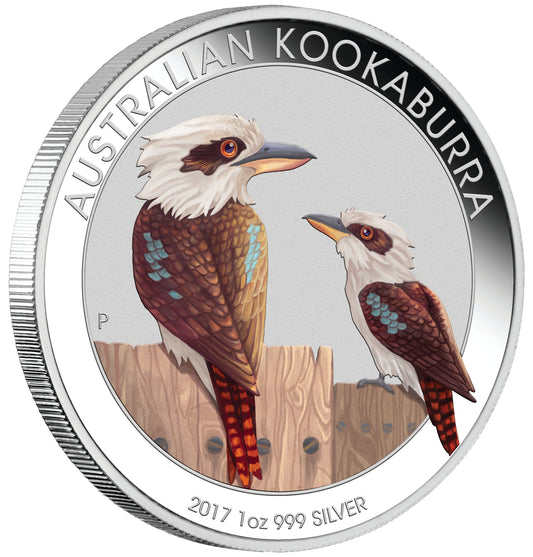 2017 $1 WMF Berlin Australian Kookaburra 1oz Silver Coloured Proof Coin