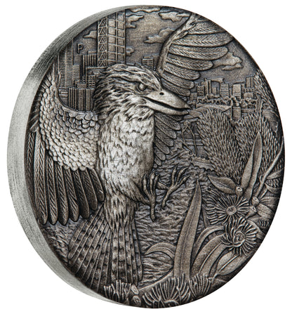 2018 $2 Australian Kookaburra 2oz Silver Antiqued Coin