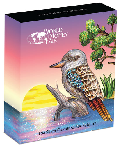 2019 $1 WMF Berlin Australian Kookaburra 1oz Silver Coloured Proof Coin